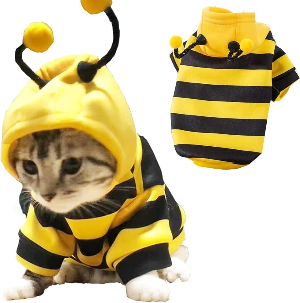 Buzo de Abejita con Capucha para Perros y Gatos